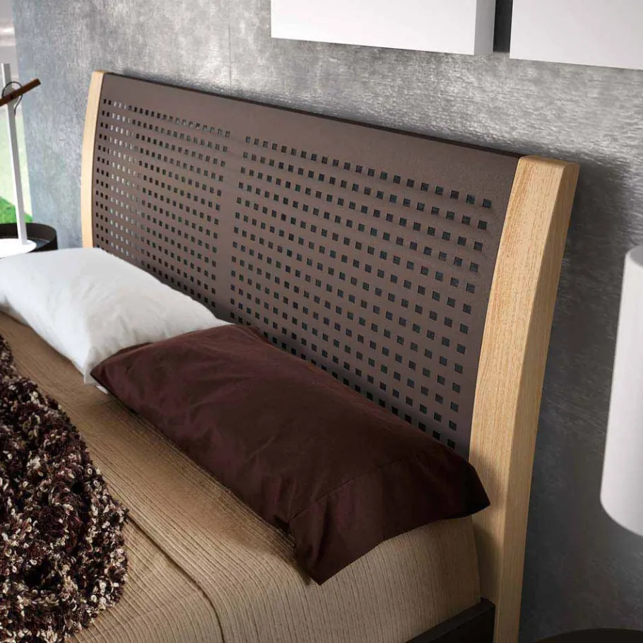 Discount Wohnen Bett Ternin in Braun Stahl