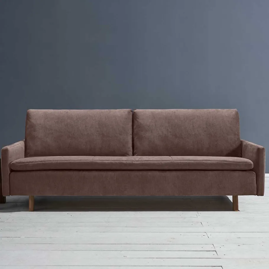 Discount Wohnen Bettcouch in Dunkelbraun mit Eiche - Conpact