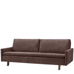 Discount Wohnen Bettcouch in Dunkelbraun mit Eiche - Conpact