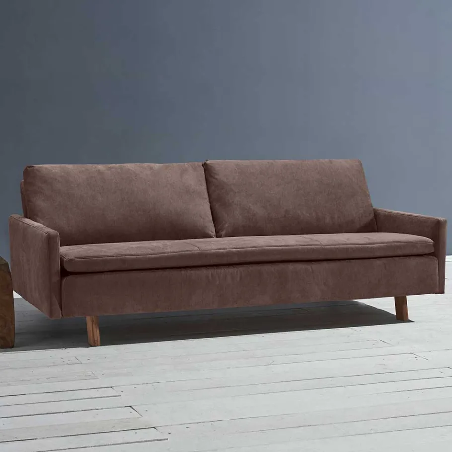Discount Wohnen Bettcouch in Dunkelbraun mit Eiche - Conpact