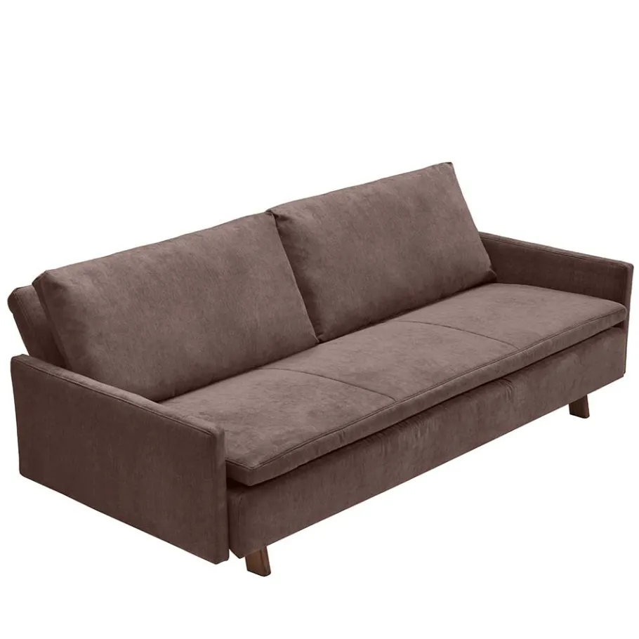 Discount Wohnen Bettcouch in Dunkelbraun mit Eiche - Conpact