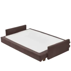 Discount Wohnen Bettcouch in Dunkelbraun mit Eiche - Conpact