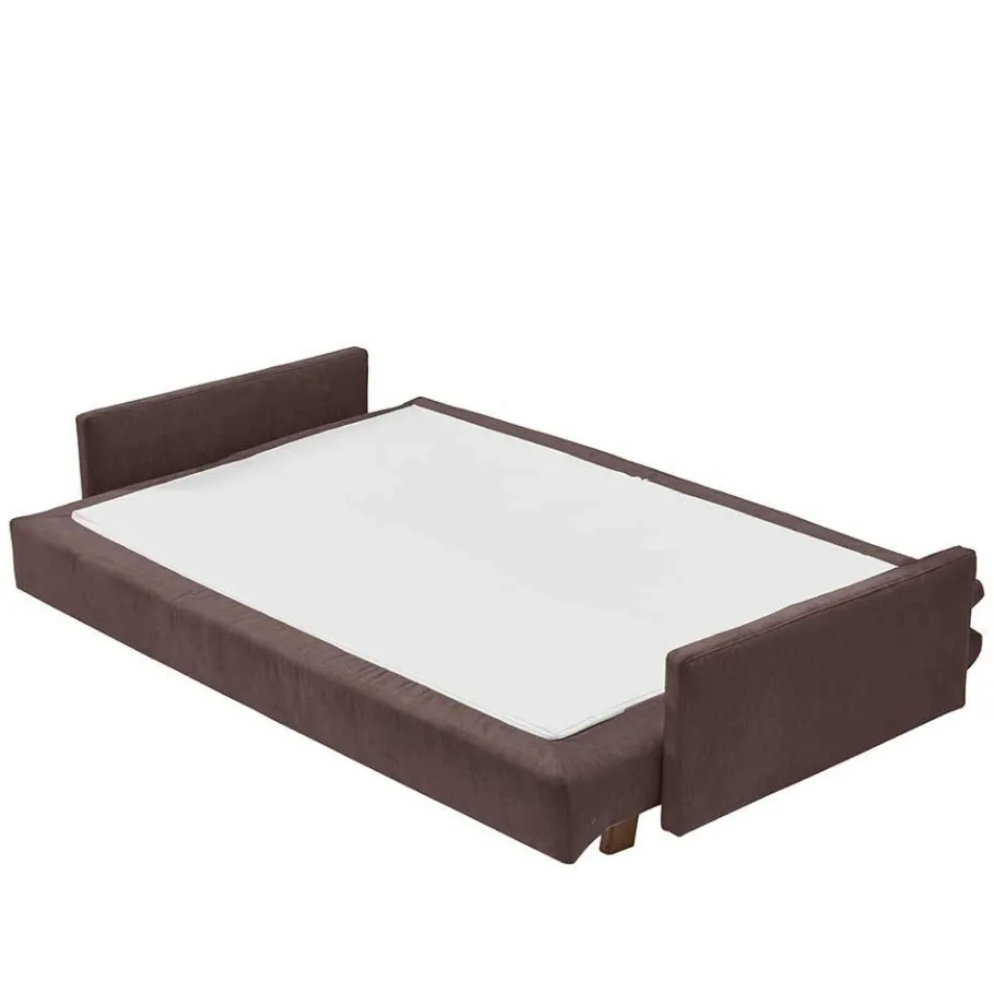 Discount Wohnen Bettcouch in Dunkelbraun mit Eiche - Conpact