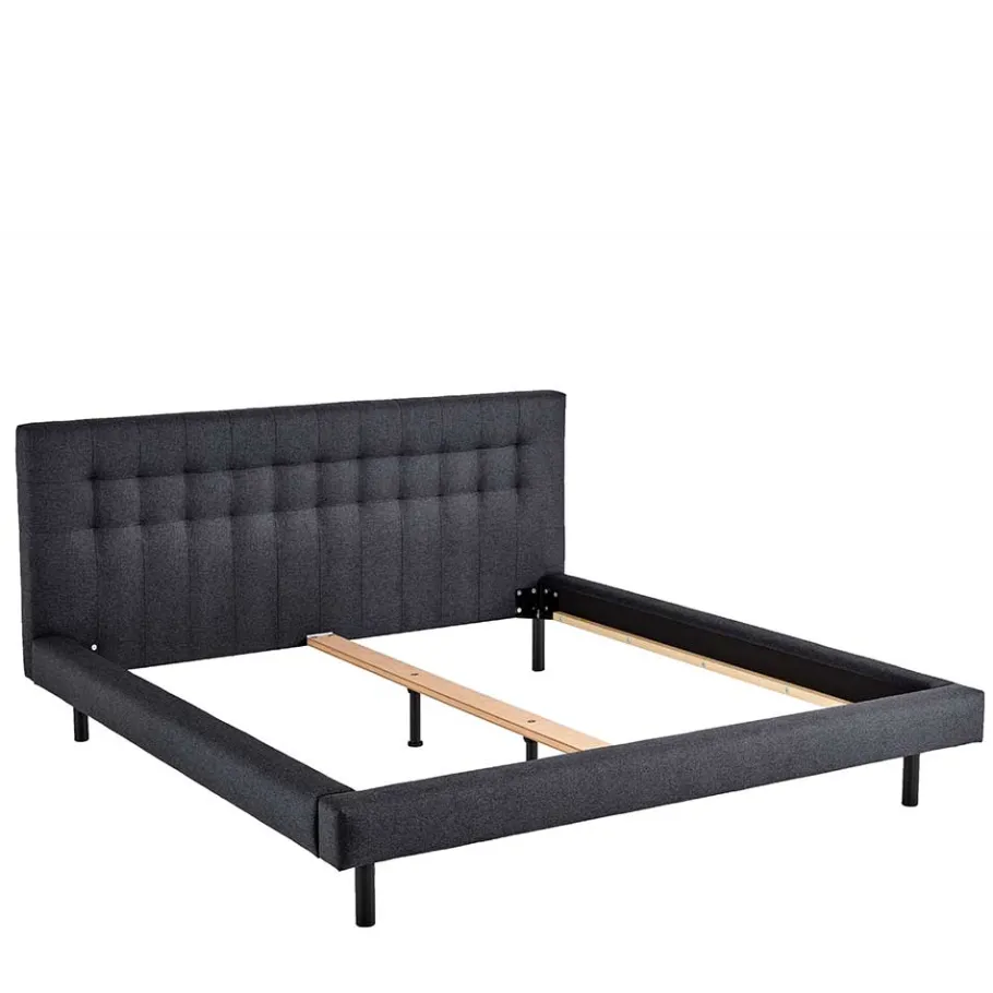 Sale Wohnen Bettgestell in Dunkelgrau mit 140x200 Liegefläche - Vladin