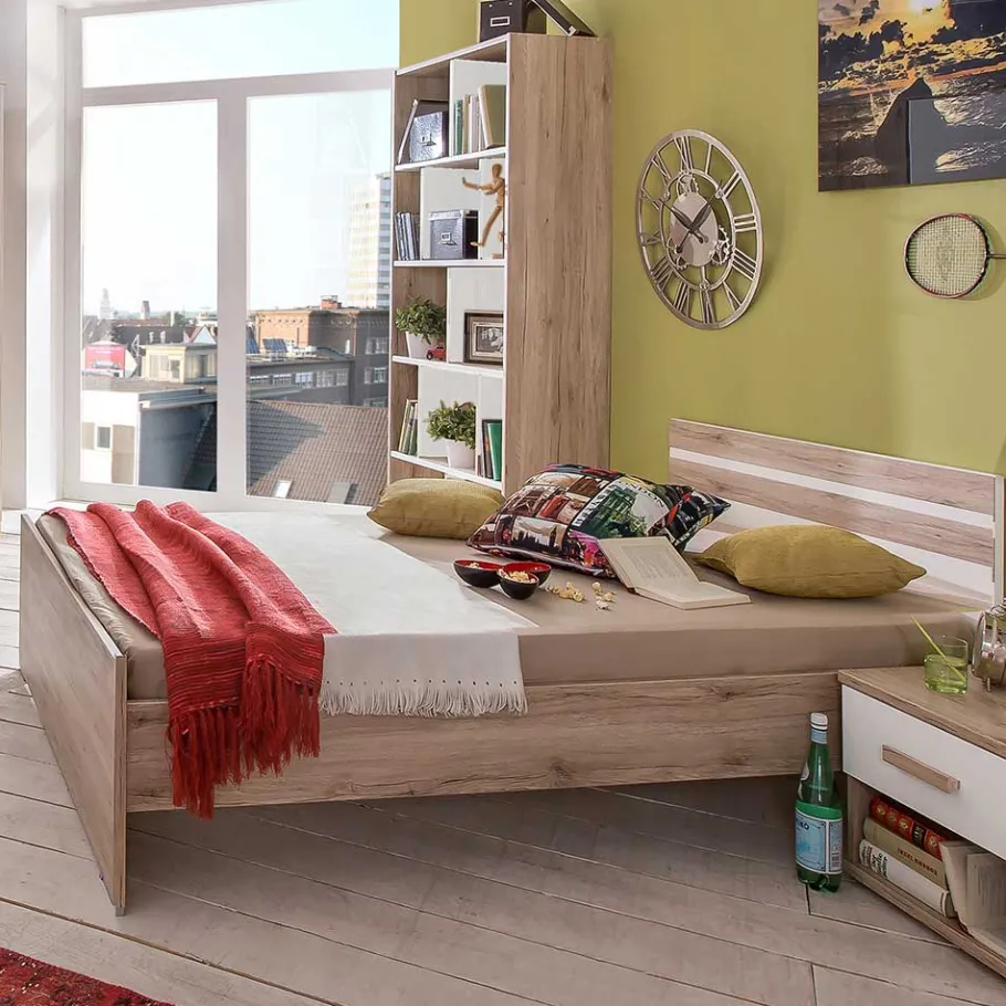 Discount Wohnen Bettgestell in Holzoptik Eiche San Remo - Folio