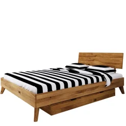 Discount Wohnen Bettkasten Einzelbett aus Wildeiche Holz - Eavy II