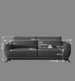 Best Wohnen Bettsofa in Grau Stoff in Vintage Optik - Salcina