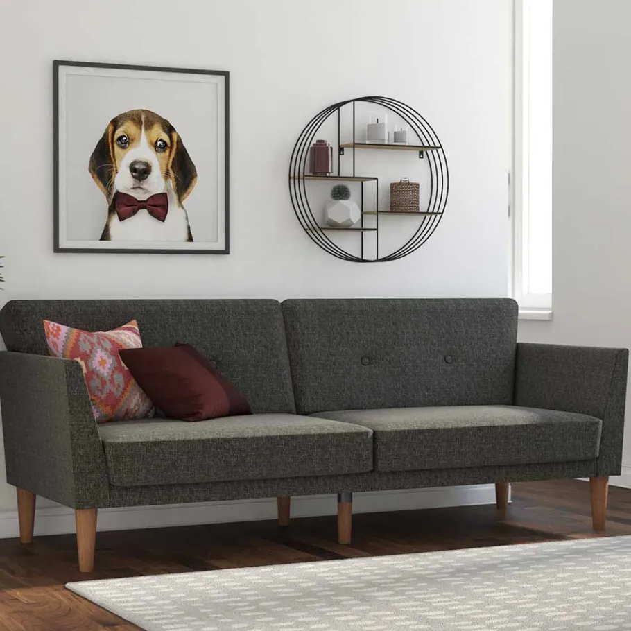 Hot Wohnen Bettsofa in Grau und Natur - Emiria