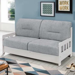 Clearance Wohnen Bettsofa mit Holzgestell in Weiß - Alberus