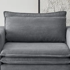 Wohnen Big Sessel aus Cord in Anthrazit - Ruffos