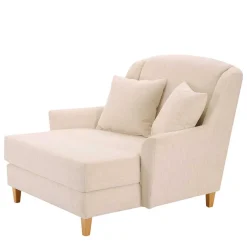 Best Wohnen Big Sessel in Creme Webstoff - Bergion