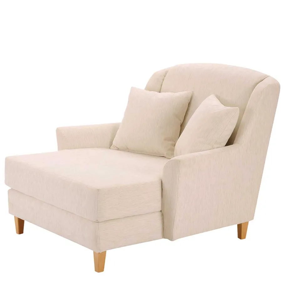 Best Wohnen Big Sessel in Creme Webstoff - Bergion