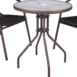 Wohnen Bistro Sitzgruppe mit Glastisch - Justina (dreiteilig)