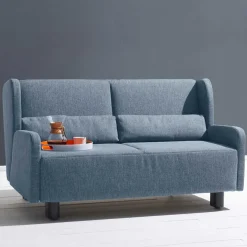 Outlet Wohnen Blaue Bettcouch mit Rücken Klappmechanik - Arenz