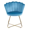 Outlet Wohnen Blaue Samtstühle mit Muschel Design Lehne - Candelcero (2er Set)