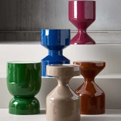 Online Wohnen Blauer Beistelltisch im Hantel Design - Glorious