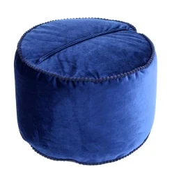 Hot Wohnen Blauer Samt Pouf in runder Form - Briotova