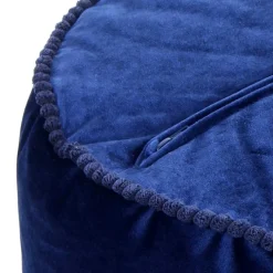 Hot Wohnen Blauer Samt Pouf in runder Form - Briotova