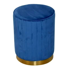 Clearance Wohnen Blauer Samthocker auf Sockel - Abelonia