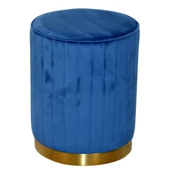 Clearance Wohnen Blauer Samthocker auf Sockel - Abelonia