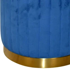 Clearance Wohnen Blauer Samthocker auf Sockel - Abelonia