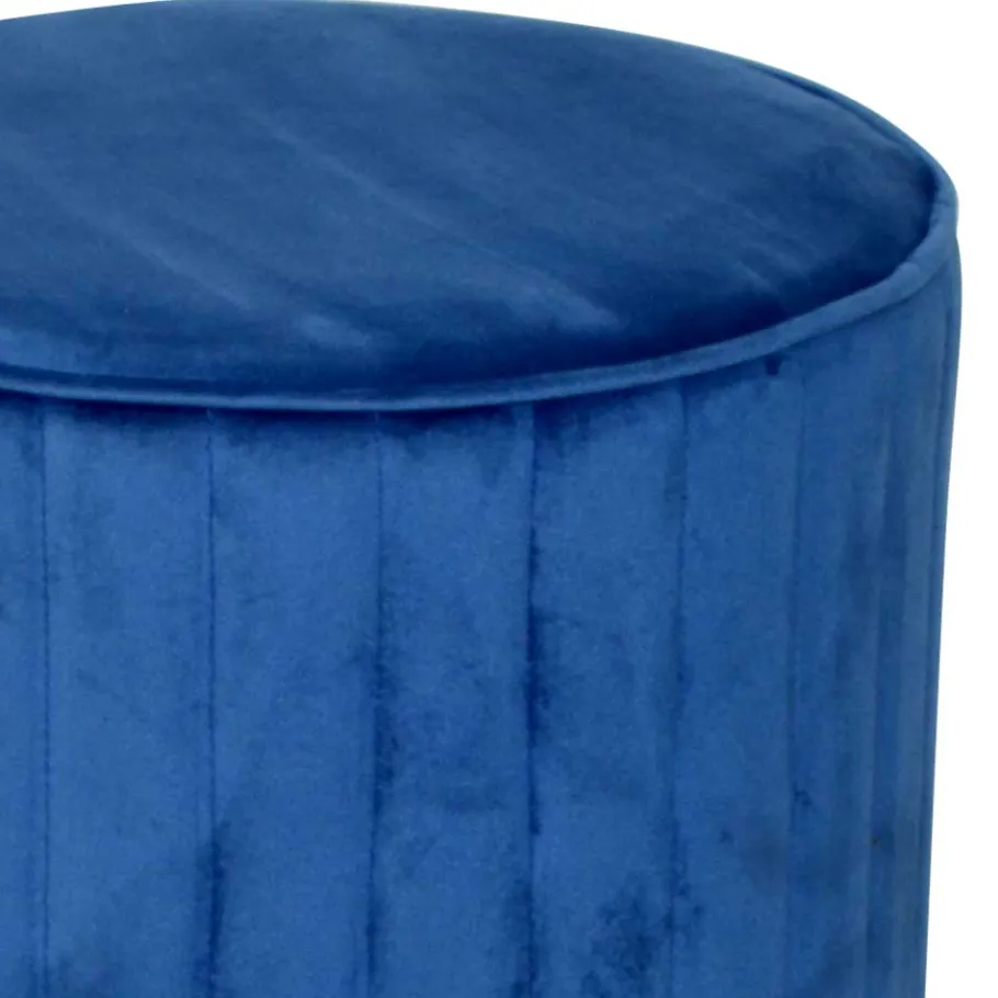 Clearance Wohnen Blauer Samthocker auf Sockel - Abelonia