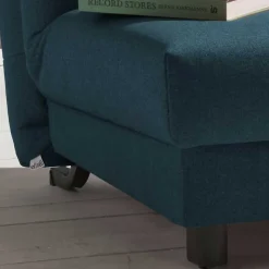 Outlet Wohnen Blauer Schlafsessel mit Flachgewebe Stoffbezug - Tirenaso