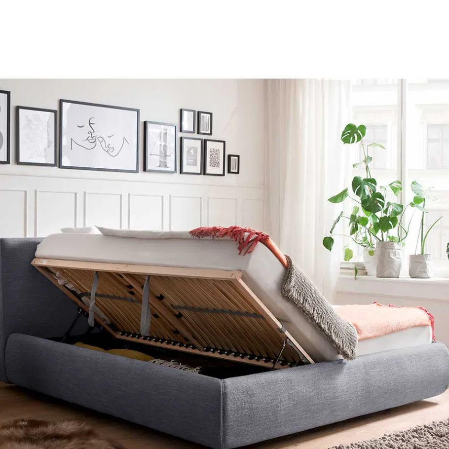 Hot Wohnen Blaues Komplettbett mit Bettkasten - Enjadara