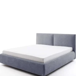 Discount Wohnen Blaues Polsterbett komplett mit Matratzen TTF - Sunset