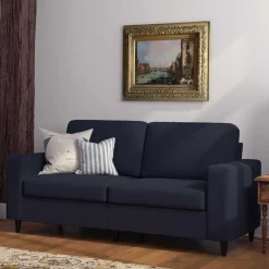 Online Wohnen Blaues Retrosofa 190 cm breit - Camiri