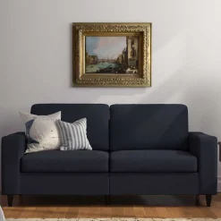 Online Wohnen Blaues Retrosofa 190 cm breit - Camiri