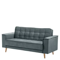 Hot Wohnen Blaugraue Couch aus Samtvelours - Lymeca