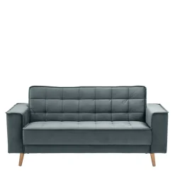 Hot Wohnen Blaugraue Couch aus Samtvelours - Lymeca