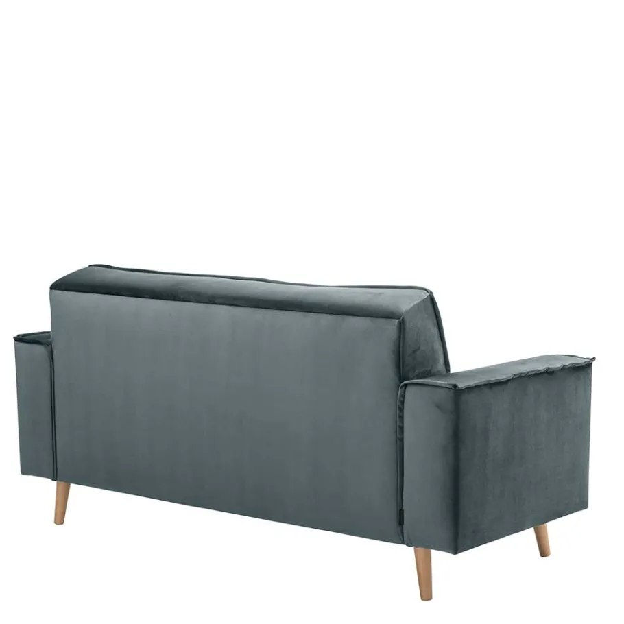 Hot Wohnen Blaugraue Couch aus Samtvelours - Lymeca
