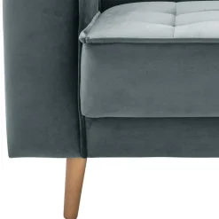 Hot Wohnen Blaugraue Couch aus Samtvelours - Lymeca