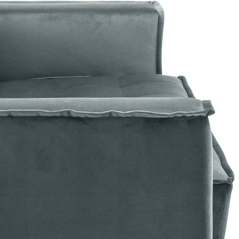 Hot Wohnen Blaugraue Couch aus Samtvelours - Lymeca