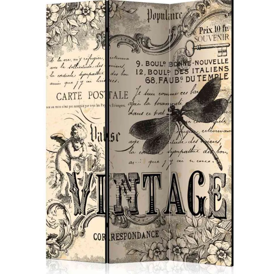 Clearance Wohnen Blickdichter Paravent mit Vintage Motiv - Havanna