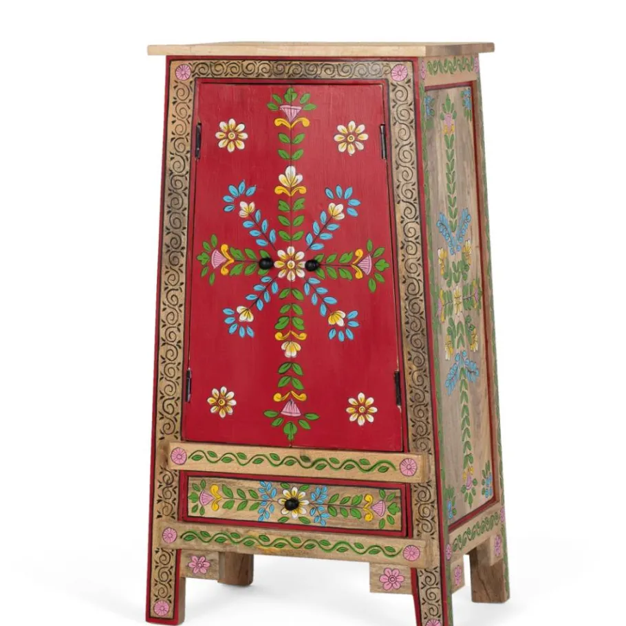 Best Wohnen Boho Kommode mit Blumen Dekor im Folklore Style - Gionala