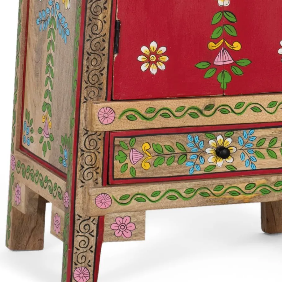 Best Wohnen Boho Kommode mit Blumen Dekor im Folklore Style - Gionala