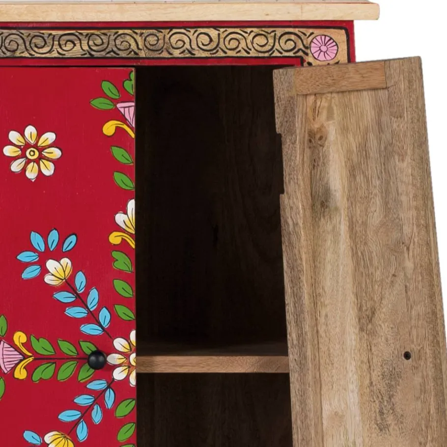 Best Wohnen Boho Kommode mit Blumen Dekor im Folklore Style - Gionala