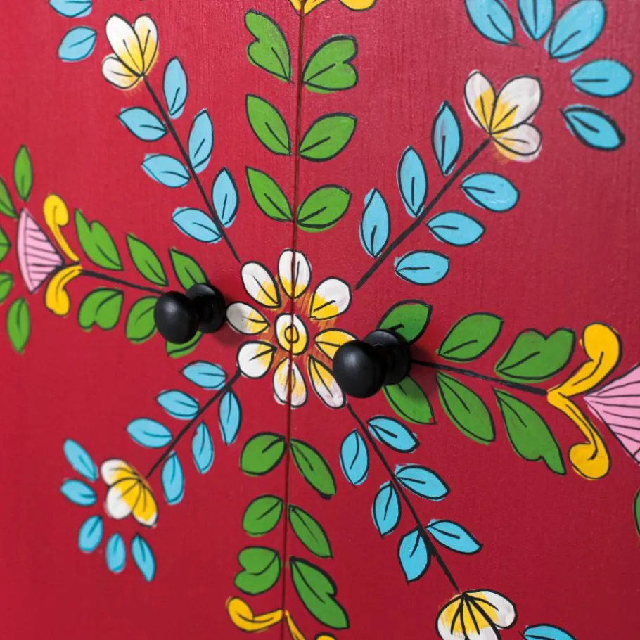 Best Wohnen Boho Kommode mit Blumen Dekor im Folklore Style - Gionala