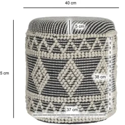 Clearance Wohnen Boho Polsterhocker aus Wolle Webstoff - Fiodor