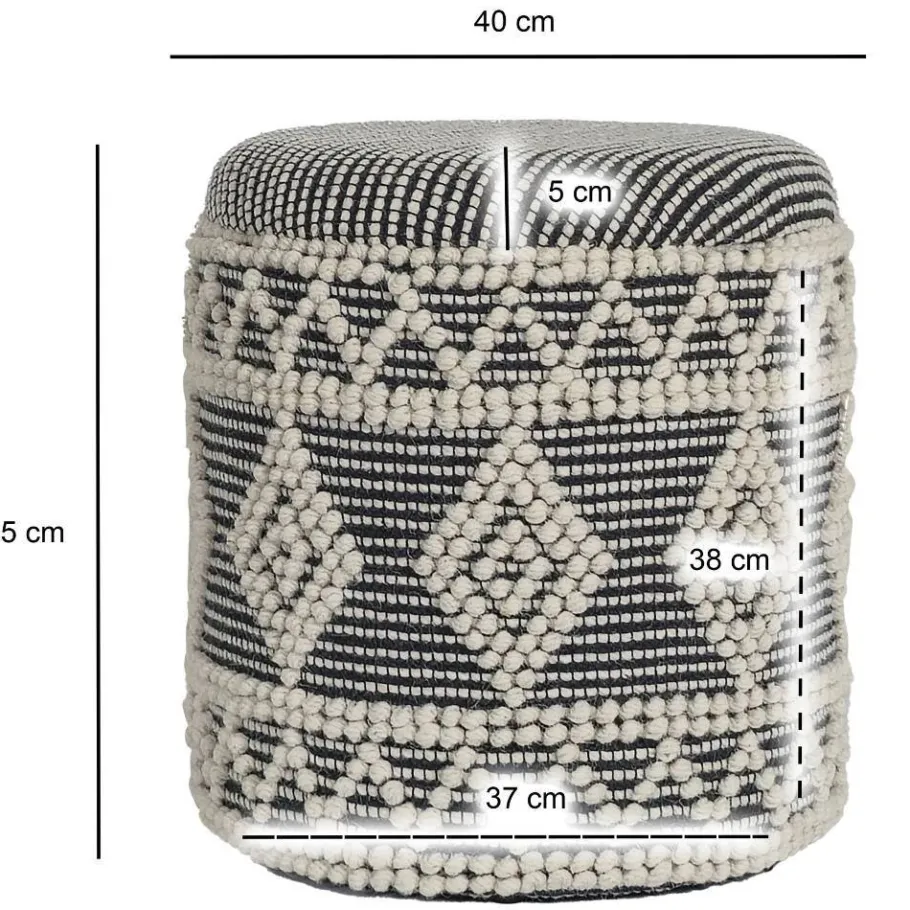Clearance Wohnen Boho Polsterhocker aus Wolle Webstoff - Fiodor