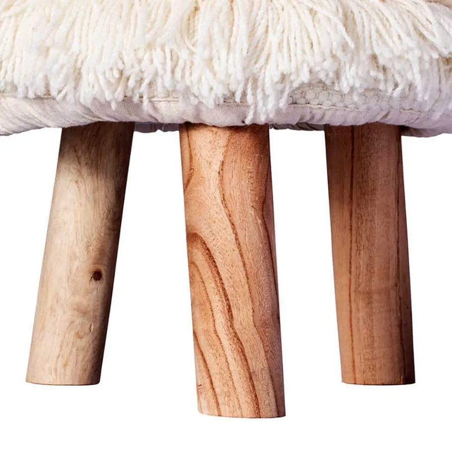 Sale Wohnen Boho Style Hocker in Cremeweiß - Puertos
