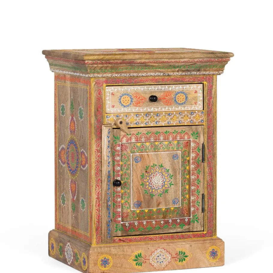 Wohnen Boho Style Nachtschrank aus Mangoholz - Klapan