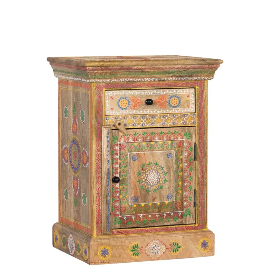 Wohnen Boho Style Nachtschrank aus Mangoholz - Klapan