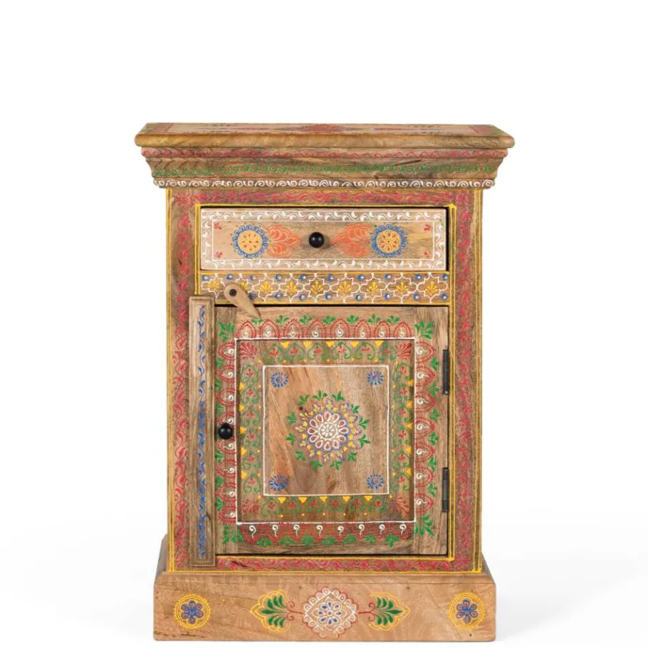 Wohnen Boho Style Nachtschrank aus Mangoholz - Klapan