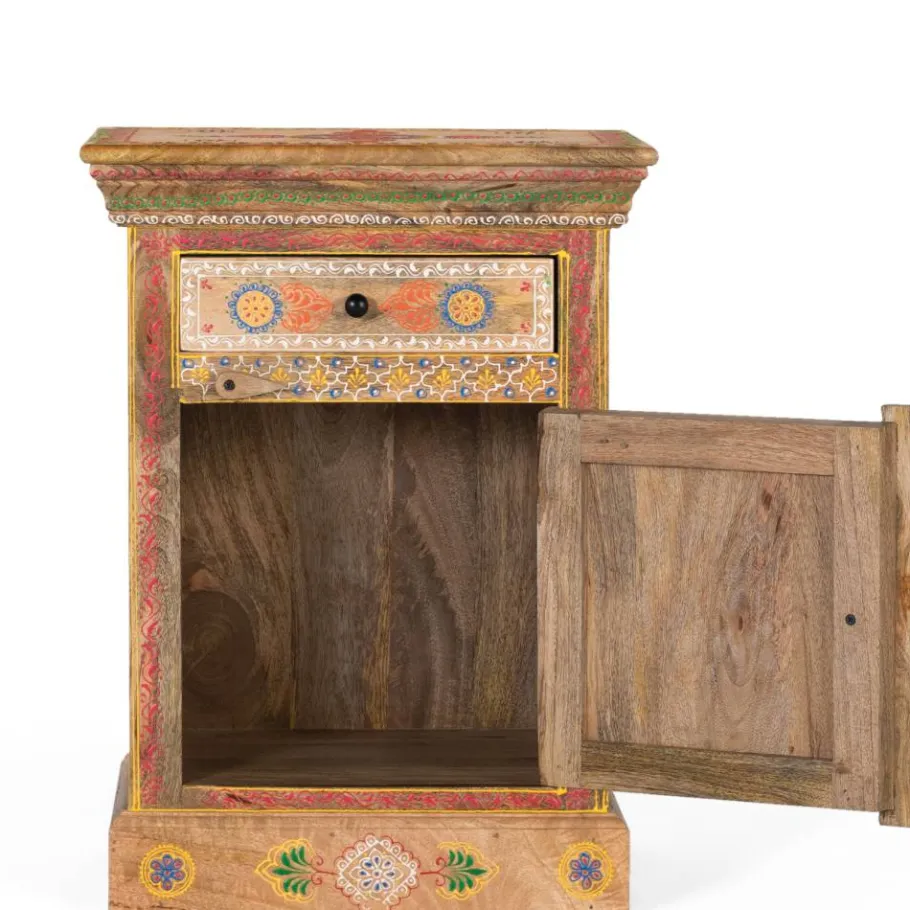 Wohnen Boho Style Nachtschrank aus Mangoholz - Klapan