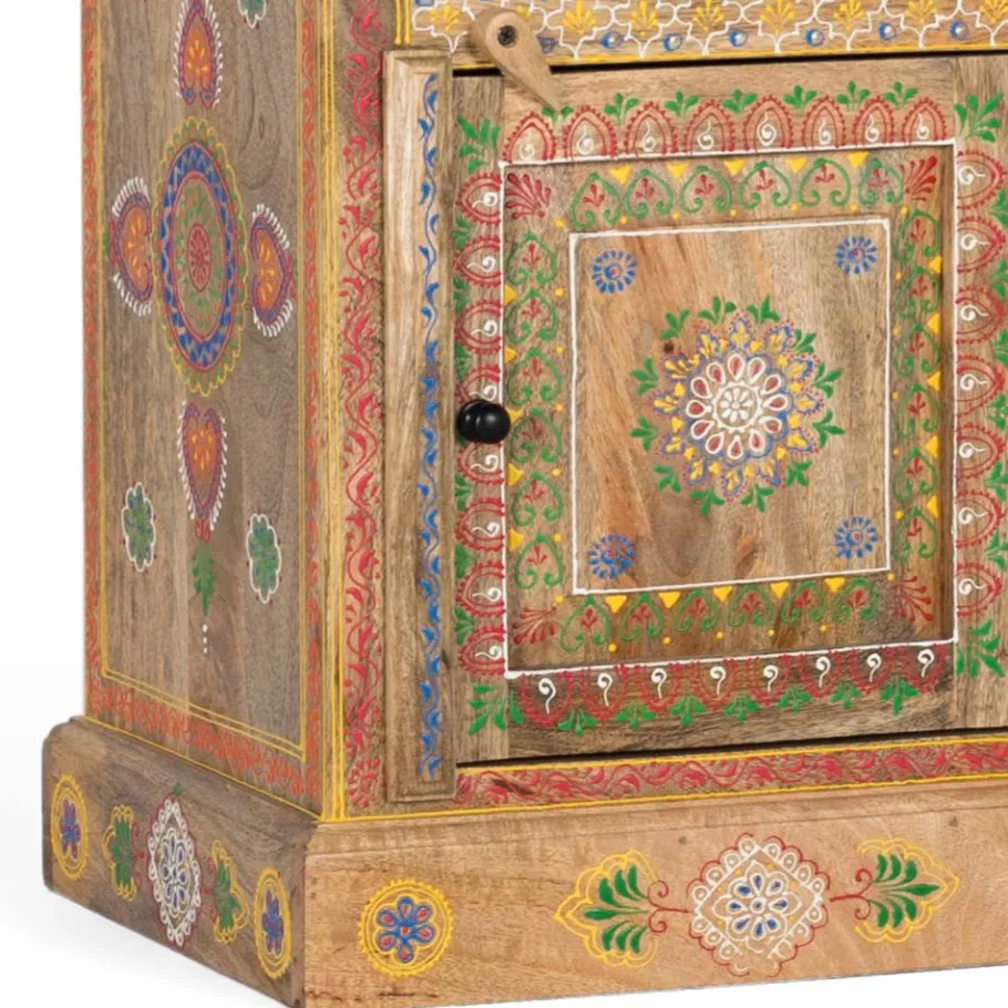 Wohnen Boho Style Nachtschrank aus Mangoholz - Klapan