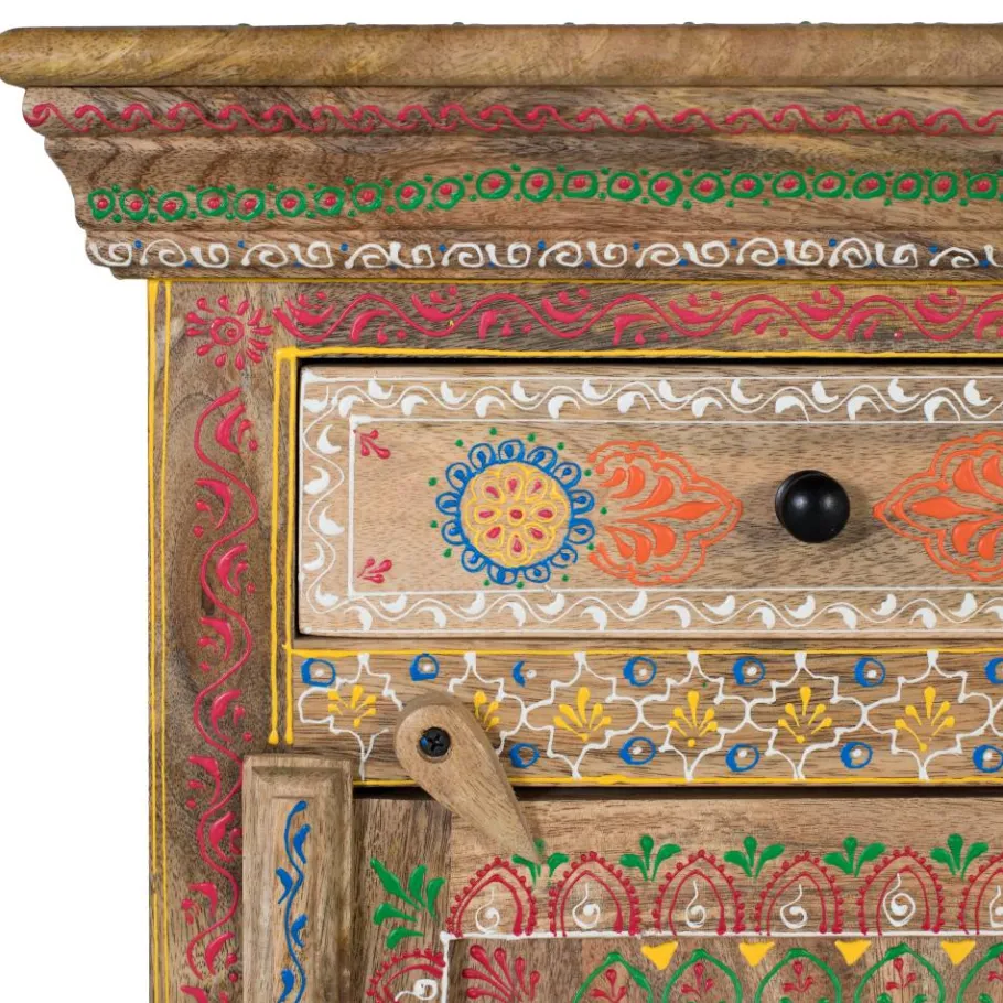 Wohnen Boho Style Nachtschrank aus Mangoholz - Klapan